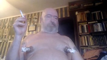 NIKOLAY SKOVORODA jerks off his big nipples and micropenis