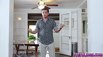 Liv Wild and London Tisdale pops out their pussies and sits on their stepbros cock