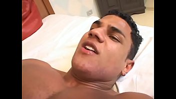 Guy eats tranny Renata Daniela cum after getting ass banged and mouth cock filled