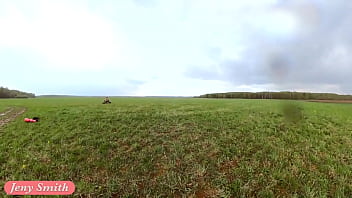 Naked woman riding a Dirt Bike