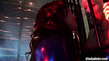 Cindy Behr and Eva Angelina fuck in a dungeon orgy