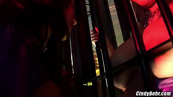 Cindy Behr and Eva Angelina fuck in a dungeon orgy