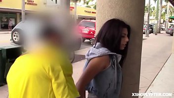 Big tits shoplifter Skylar Vox riding the security officers big cock