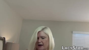 Gorgeous granny Lacey Starr creampied with interracial cock