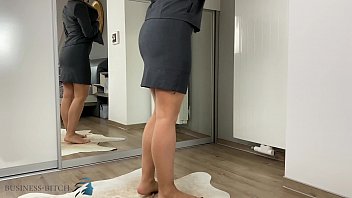 business woman tries different panties, Business Bitch