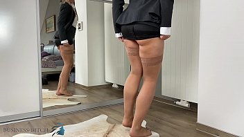 business woman tries different panties, Business Bitch