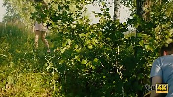 OLD4K. Sexy pale-skinned chick has fun with old dad of her friend