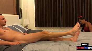 Amateur Asian European teen couple having sex on cam