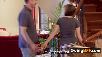 Kinky swinger couple is having softcore sex in front of the cameras.