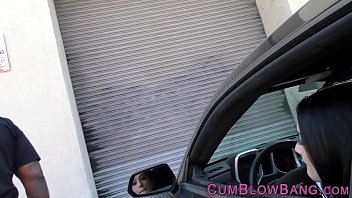 Goth babe sucking black schlongs