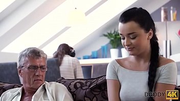 DADDY4K. Hottie wants to go for a walk but sucks old dick instead