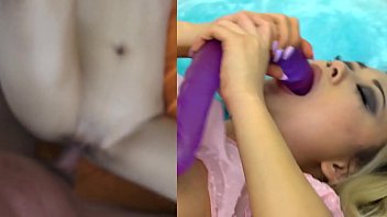 I Spy On &_ Then Cream Pie My Sexy Asian Step-Sister Lulu Chu After She Fucks Her Double Ended Dildo - POV Split Screen HD