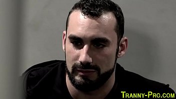 Stockinged ladyboy gets her tight ass smashed