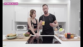 amateur teen latina busty with big ass and big boobs fucking her big cock muscled personal trainer 4K