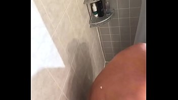 Eggs cracked on bald head for a naked messy wank