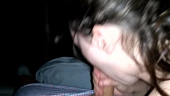 Prostitute eagerly sucks penis