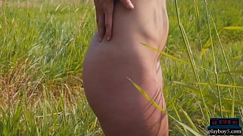 Indian MILF model stripteasing outdoor and plays with a hose