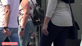 Funk City - Jeny Smith walks in public in transparent dress without panties