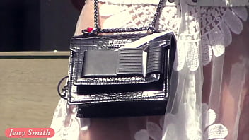 Funk City - Jeny Smith walks in public in transparent dress without panties