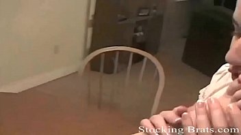 We love sucking stocking covered toes