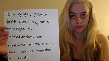 Chubby Blonde Girl Sucking Huge Dildo