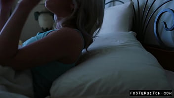 Foster teen fingers to the sound of her parents fucking