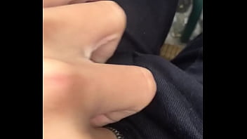 College girl pull her pubic hair outside