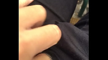 College girl pull her pubic hair outside