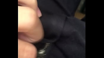 College girl pull her pubic hair outside