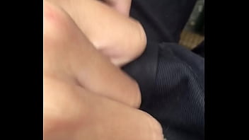 College girl pull her pubic hair outside