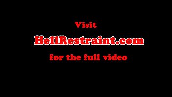 Gagged beauty toyed during domination scene