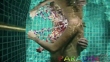 Paradise Gfs - Twins getting fucked together in swimming pool P2