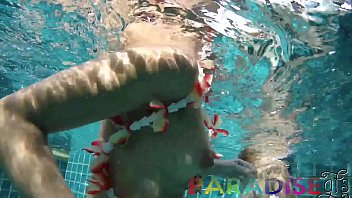 Paradise Gfs - Twins getting fucked together in swimming pool