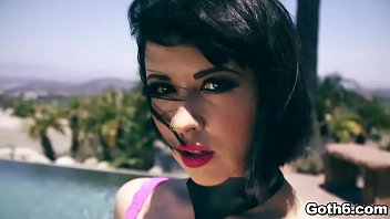 Larkin Love teases in pink lace lingerie