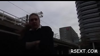 Gorgeous puts condom on rod and gives hot blowjob