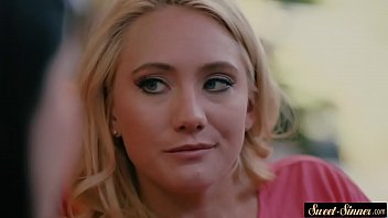 MILF and teen sucking cock in taboo threeway