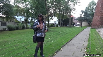 More public flashing and public sex with hot wife Marion