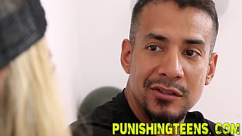 Blonde skank bdsm fucked after gagging on cock in hd