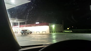 Voyeur by road and driving naked with soft cock and sexy body