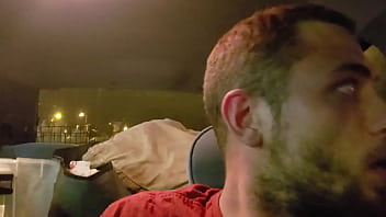 Voyeur by road and driving naked with soft cock and sexy body