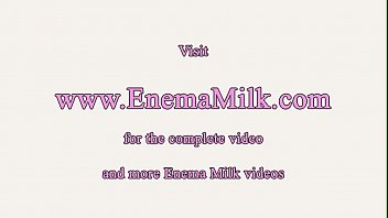 Enema fetish babes squirt milk in the tub