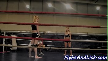 Wrestling lesbo babes enjoy their ring time