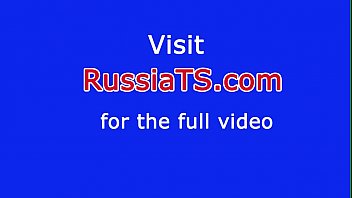 Russian tgirl tugging cock and toying ass