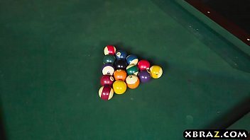 Waitress loses a game of pool and gives up her ass