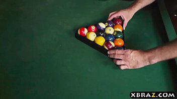 Waitress loses a game of pool and gives up her ass