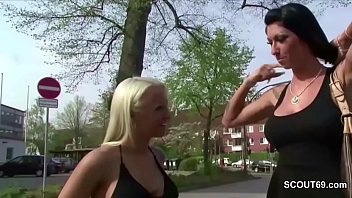 Two German Lesbian Teen Caught Licking in Public