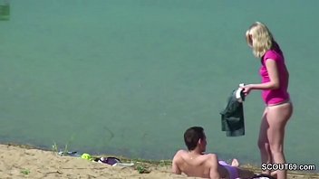 Voyeur Young German Couple Fuck at Beach of Hamburg
