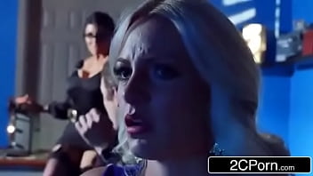 Romi Rain gives a footjob at