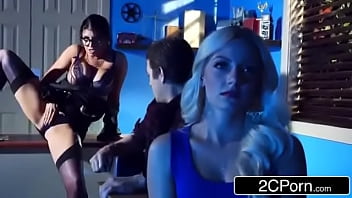 Romi Rain gives a footjob at