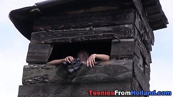 Bird watching teen jizzed